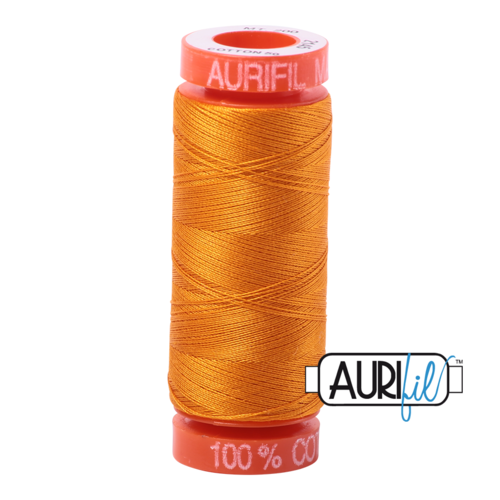 Aurifil Cotton Mako Thread - 50wt - 220m Spool - Yellow Orange - BMK50 2145