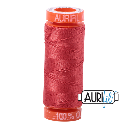 Aurifil Cotton Mako Thread - 50wt - 200m Spool - Dark Red Orange - MK50SP200-2255