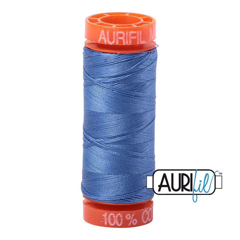 Aurifil Cotton Mako Thread - 50wt - 220m Spool - Light Blue Violet - BMK50 1128