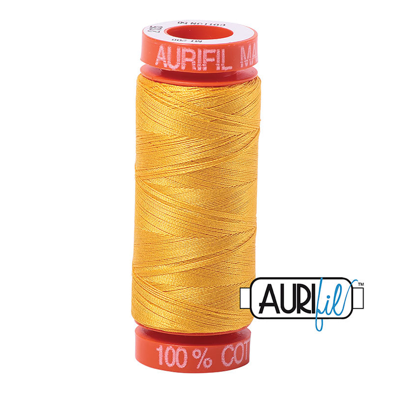 Aurifil Cotton Mako Thread - 50wt - 220m Spool - Yellow - BMK50 2135