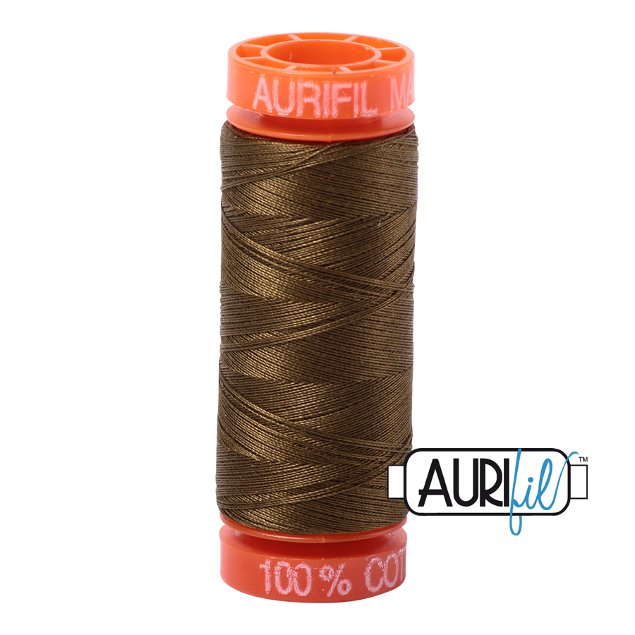 Aurifil Cotton Mako Thread - 50wt - 220m Spool - Dark Olive - BMK50 4173