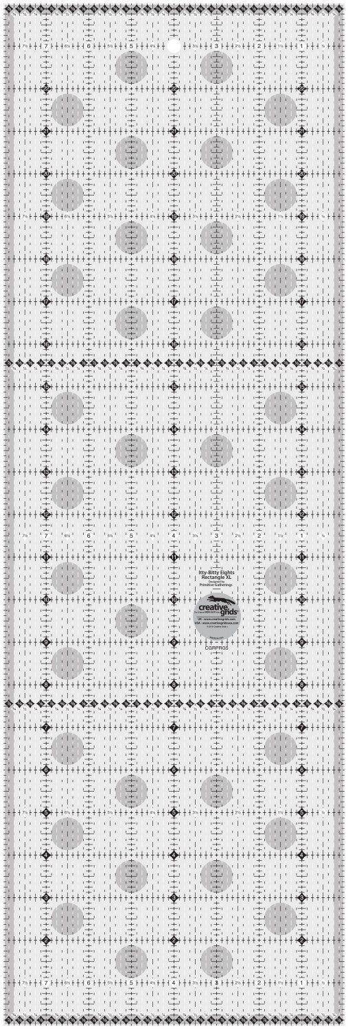 Creative Grids - Itty Bitty Eights XL 8" x 24" - Clear Grip Ruler - CGRBR5