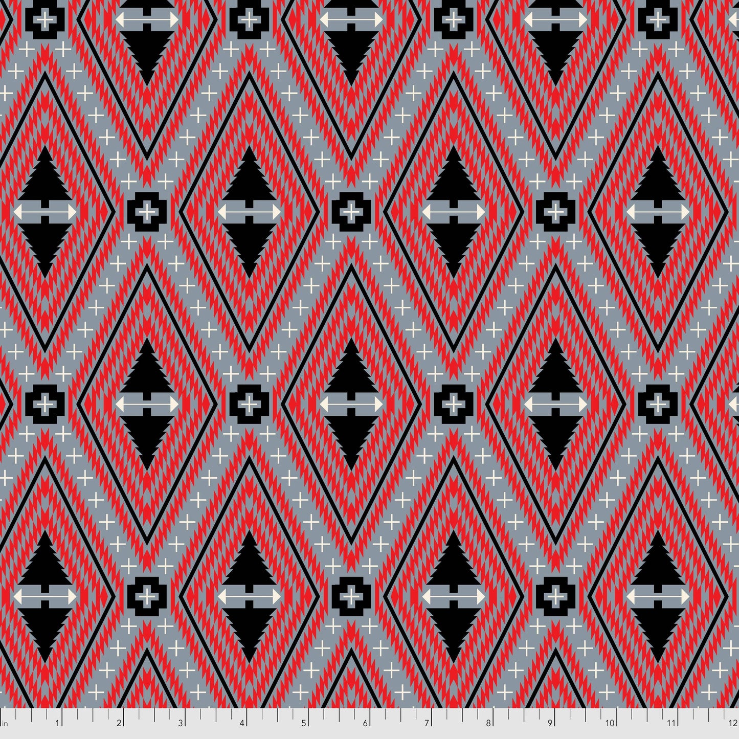 Holiday Homies Flannel - Family Tree in Blue Spruce - Tula Pink for Free Spirit - FNTP004.BLUES - Half Yard
