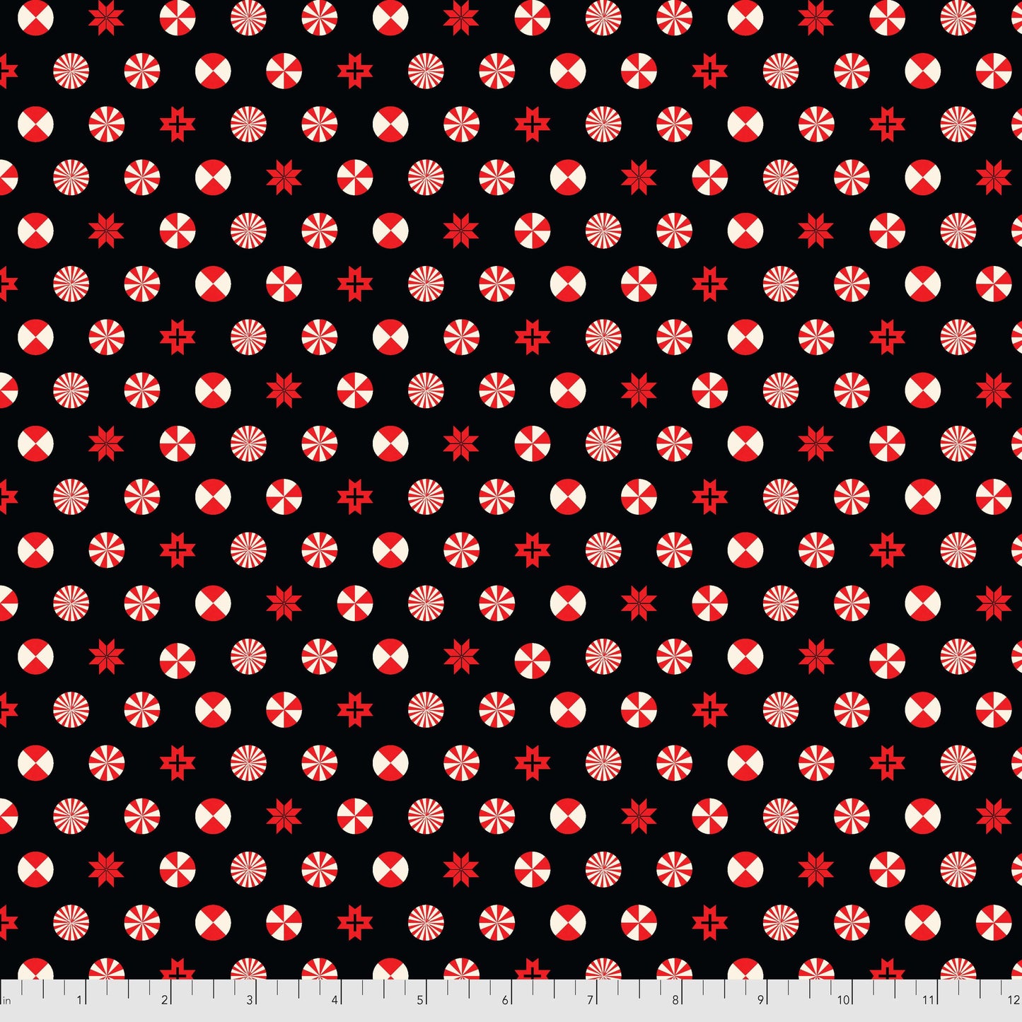 Holiday Homies Flannel - Peppermint Stars in Ink - Tula Pink for Free Spirit - FNTP005.INKXX - Half Yard