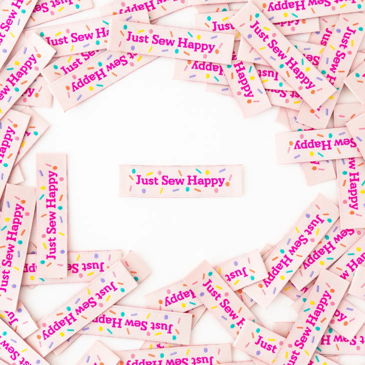 Sarah Hearts - Just Sew Happy - Sewing Woven Clothing Label Tags - SH960264