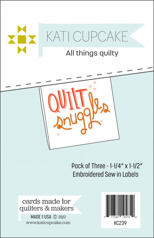 Kati Cupcake - Quilt Snuggles - Sewing Woven Clothing Label Tags - KC239