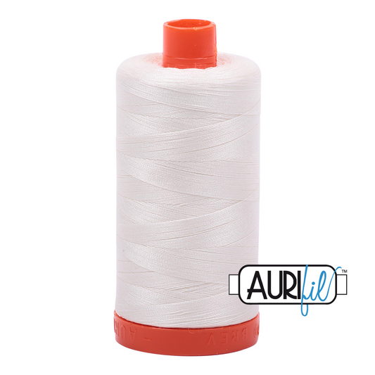 Aurifil Cotton Mako Thread - 50wt - 1300m Spool - Chalk - MK50SC6 2026