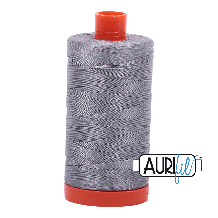 Aurifil Cotton Mako Thread - 50wt - 1300m Spool - Grey - MK50SC6 2605