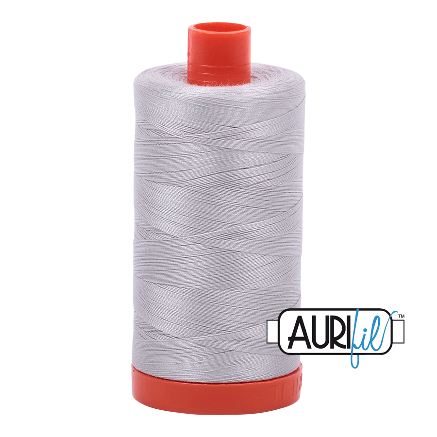 Aurifil Cotton Mako Thread - 50wt - 1300m Spool - Aluminum - MK50SC6 2615