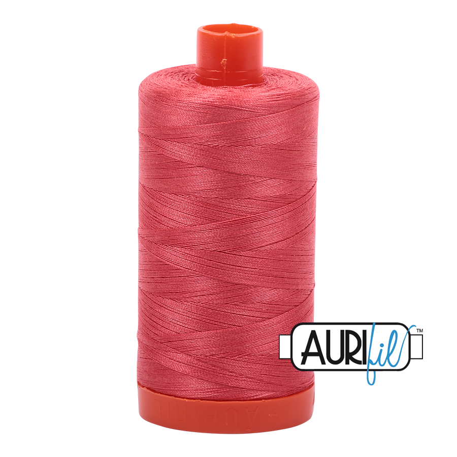 Aurifil Cotton Mako Thread - 50wt - 1300m Spool - Medium Red - MK50SC6 5002