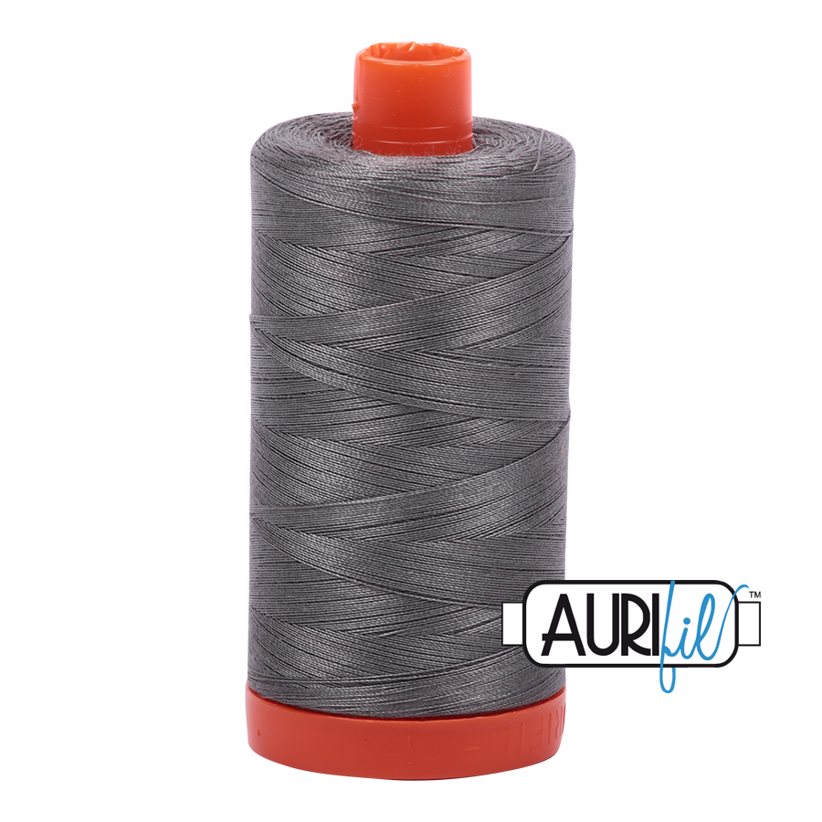 Aurifil Cotton Mako Thread - 50wt - 1300m Spool - Grey Smoke - MK50SC6 5004