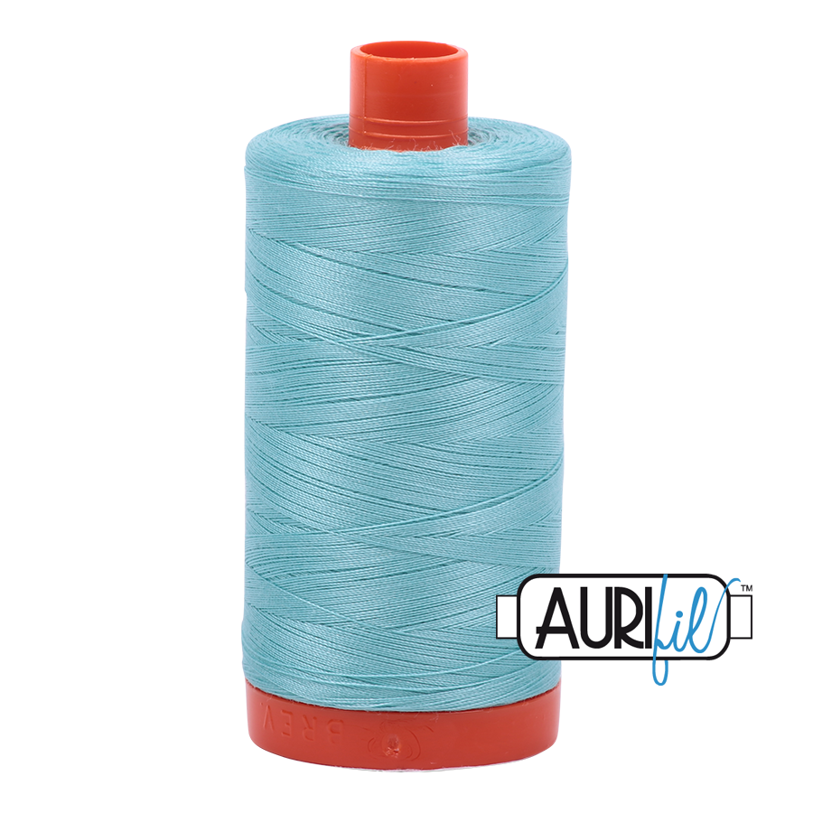 Aurifil Cotton Mako Thread - 50wt - 1300m Spool - Light Turquoise - MK50SC6 5006