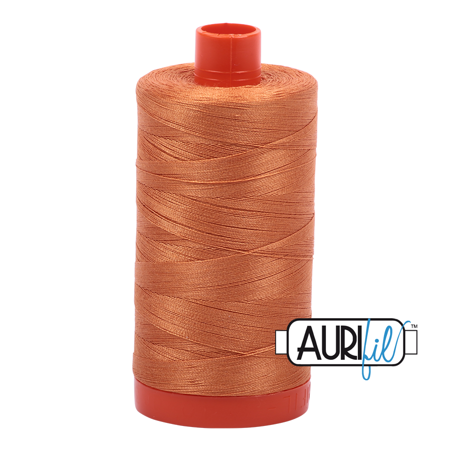 Aurifil Cotton Mako Thread - 50wt - 1300m Spool - Medium Orange - MK50SC6 5009
