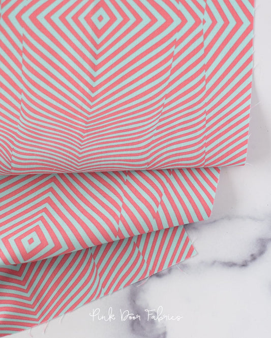 Cotton quilting fabric pattern called 'Lazy Stripe in Lunar'. Part of the 'Moon Garden' fabric collection. Designed by Tula Pink for fabric company Free Spirit Fabrics. SKU: PWTP022.LUNAR. 44-45 inch width.