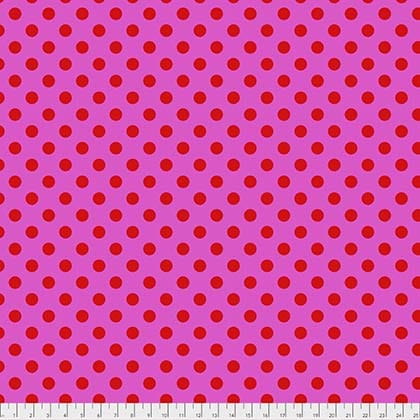 Tula Pink All Stars Pom Pom Dot in Peony Pink