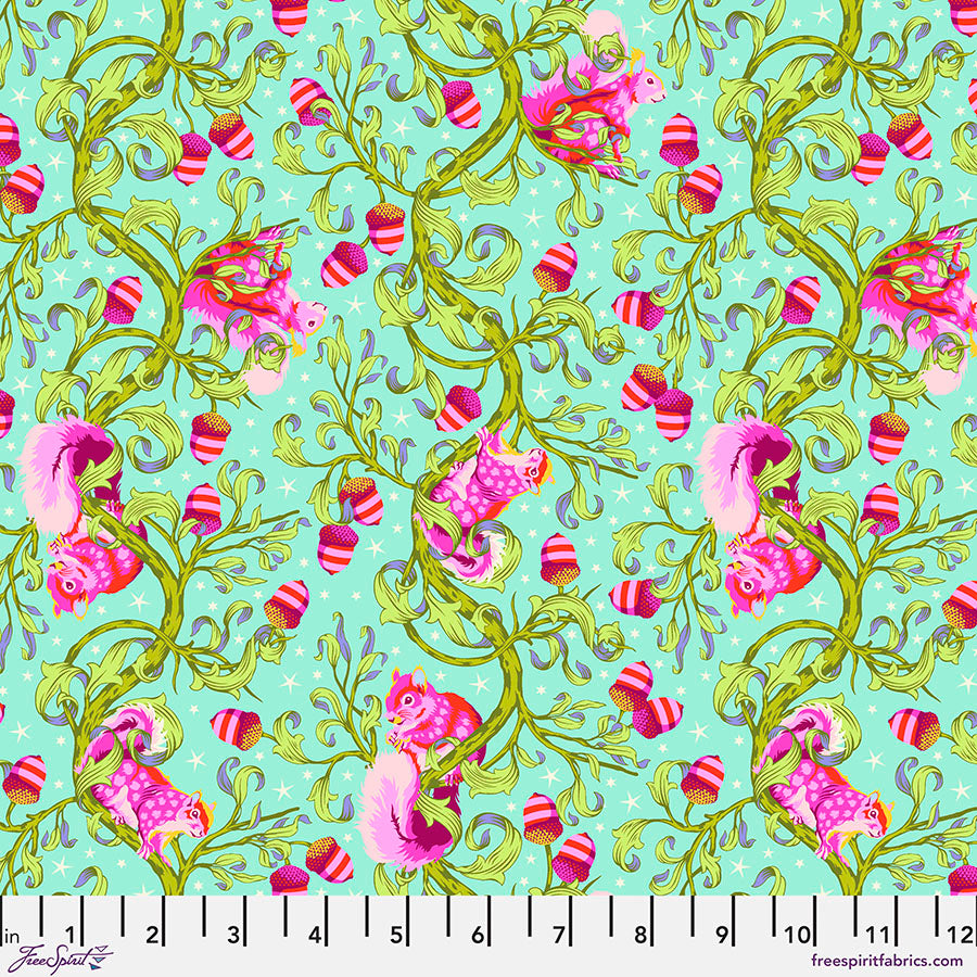 Tiny Beasts - Oh Nuts! in Glimmer - Tula Pink for Free Spirit - PWTP179.GLIMMER - Half Yard