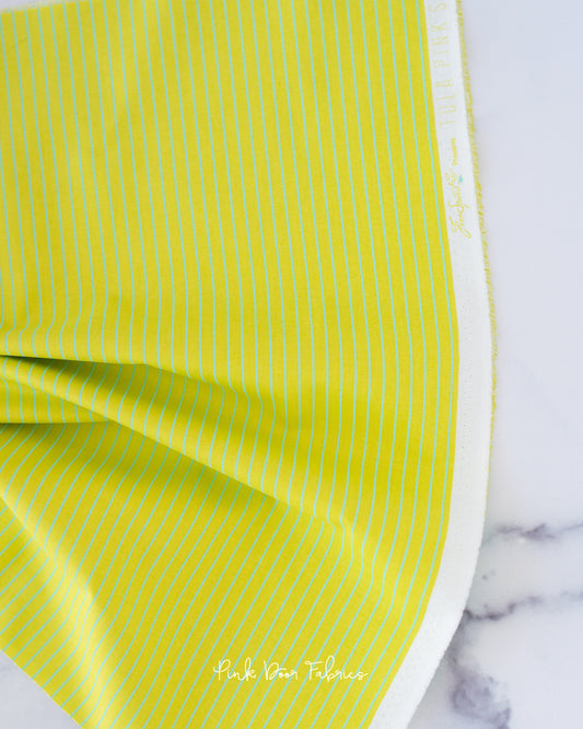 Cotton quilting fabric pattern called 'Tiny Stripes in Moonglow'. Part of the 'True Colors' fabric collection. Designed by Tula Pink for fabric company Free Spirit Fabrics. SKU: PWTP186.MOONGLOW. 44-45 inch width.