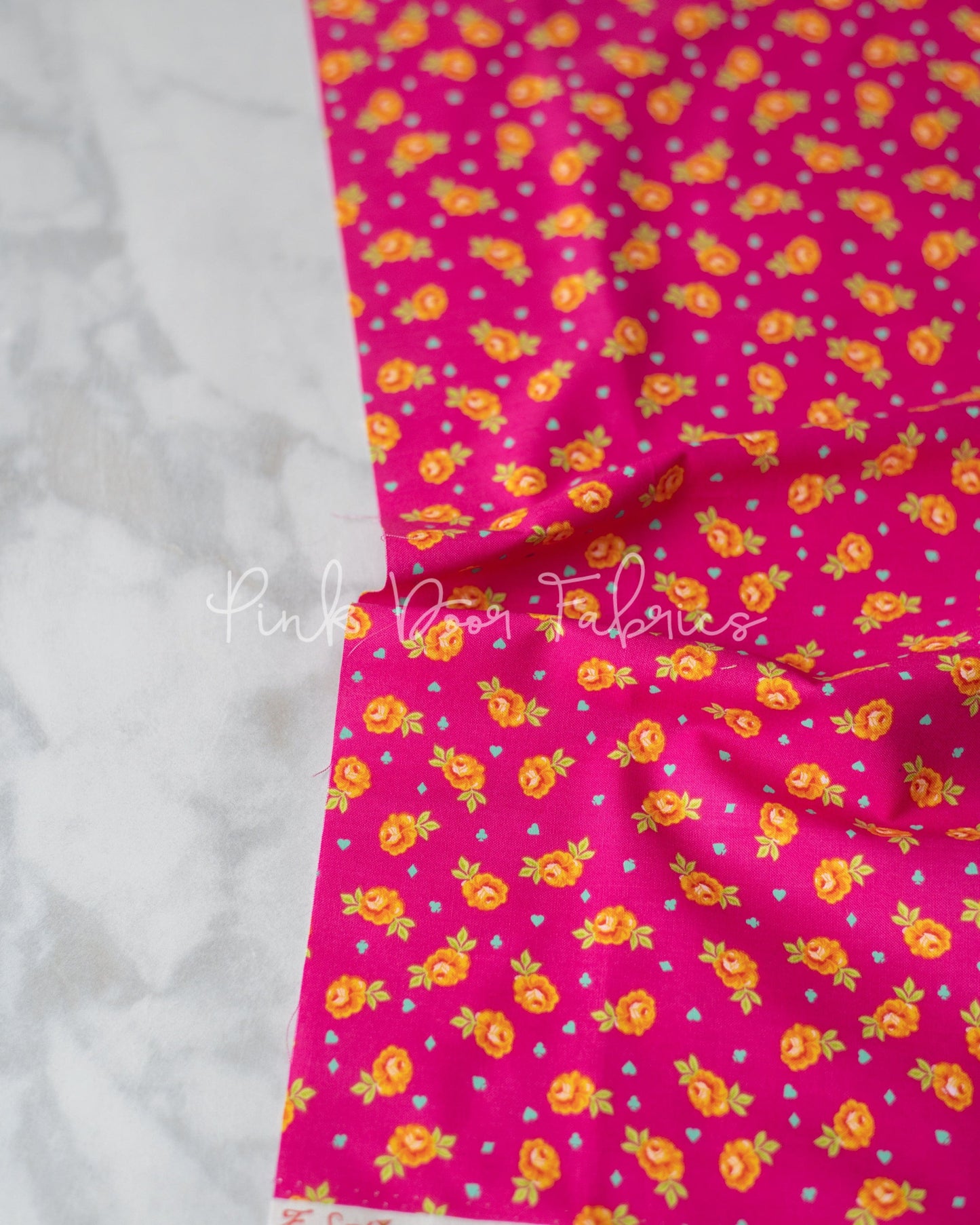 Cotton quilting fabric pattern called 'Baby Buds in Wonder'. Part of the 'Curiouser & Curiouser' fabric collection. Designed by Tula Pink for fabric company Free Spirit Fabrics. SKU: PWTP167.WONDER. 44-45 inch width.