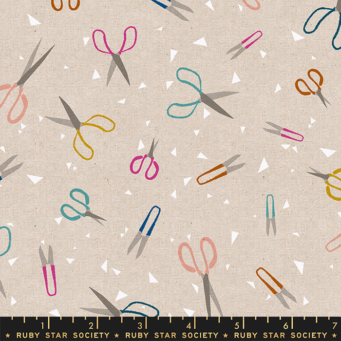 Darlings 2 - Snip Snip in Natural LINEN - Ruby Star Society - RS5066 11L - Half Yard