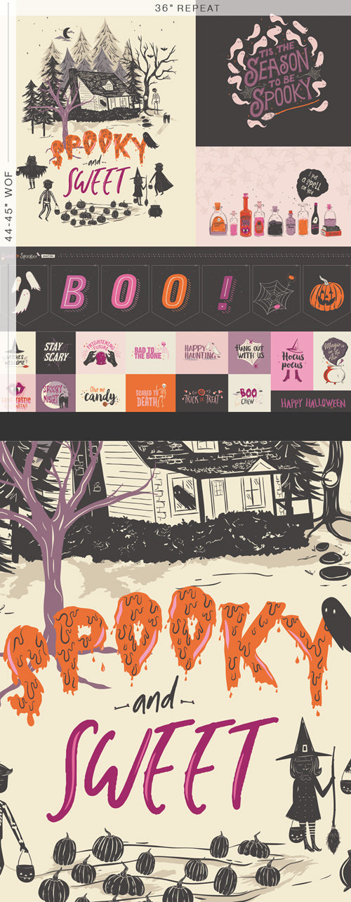 Sweet 'n Spookier - Spooky Season Panel - SNS-13041 - 36" x 44" Panel