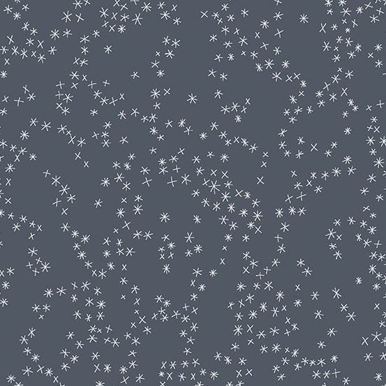 Cotton quilting fabric pattern called 'Blizzard in Stormy Weather'. Part of the 'Skygazing' fabric collection. Designed by Giucy Giuce for fabric company Andover Fabrics. SKU: A-438-B. 44-45 inch width.