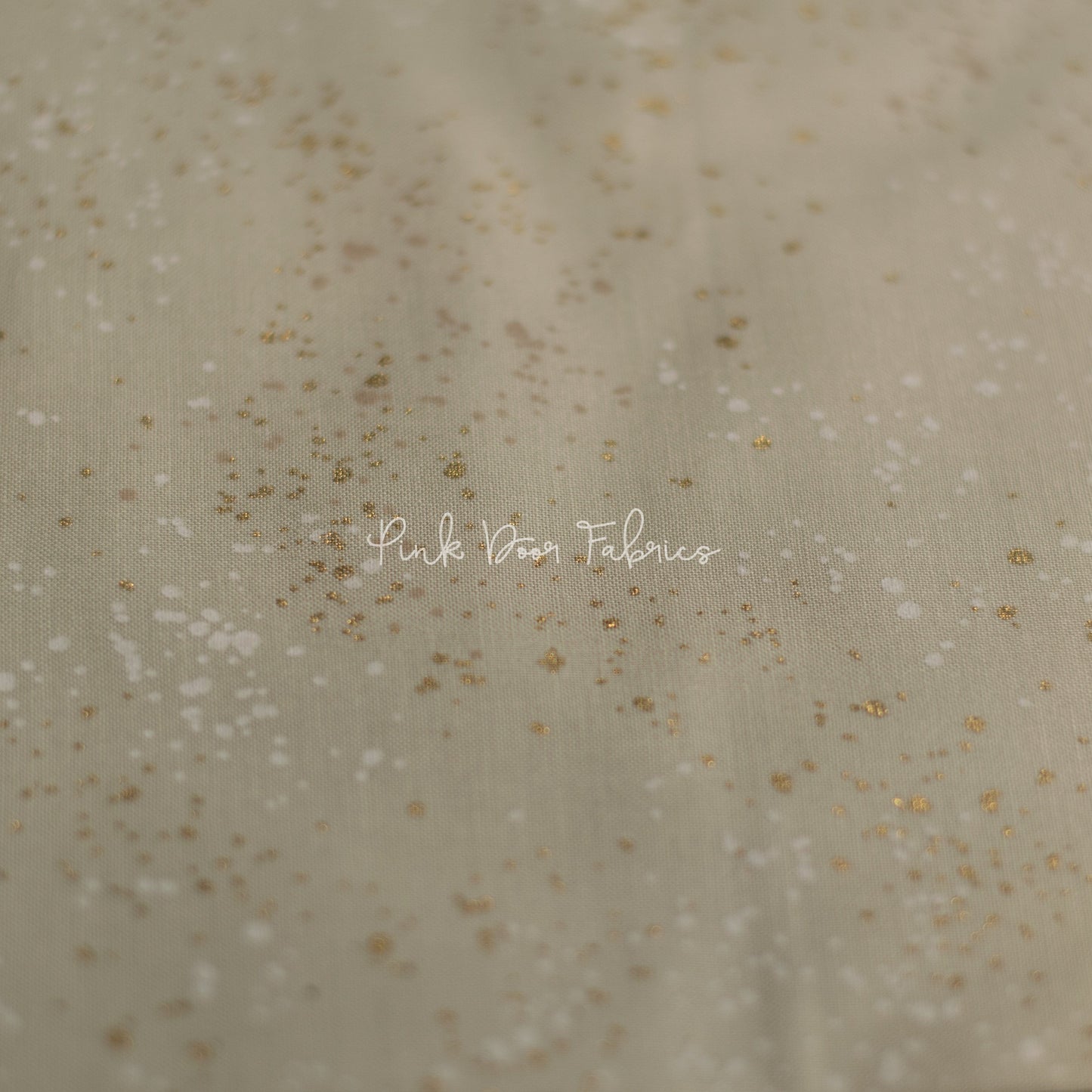 Cotton quilting fabric pattern called 'Natural'. Part of the 'Speckled Metallic' fabric collection. Designed by Ruby Star Society for fabric company Moda Fabrics. SKU: RS5027 18M. 44-45 inch width.