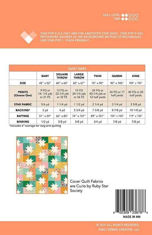 Star Pop II - Paper Pattern - Emily Dennis of Quilty Love - QL 146