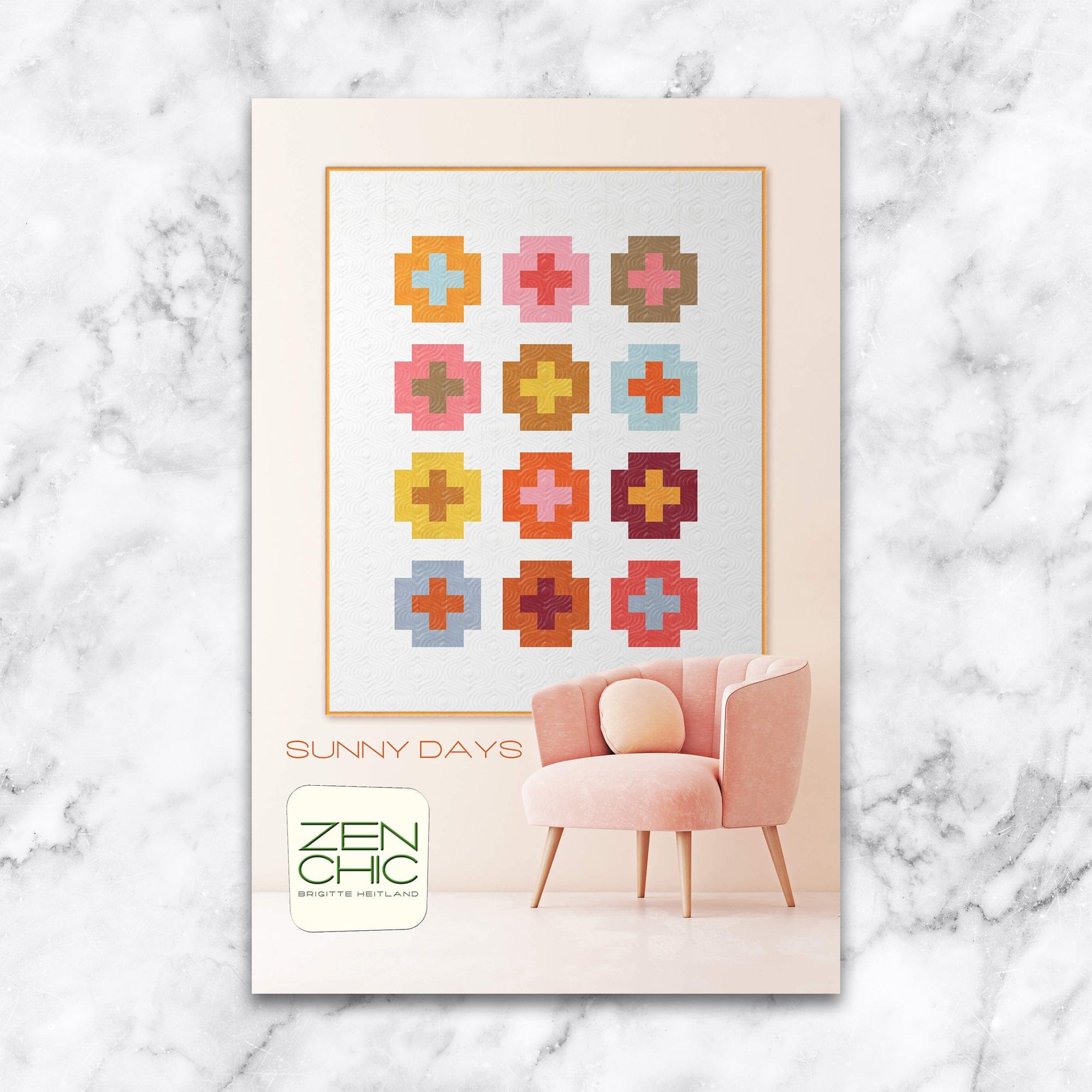 Sunny Days Quilt Pattern Zen Chic Paper Pattern Pink Door Fabrics 