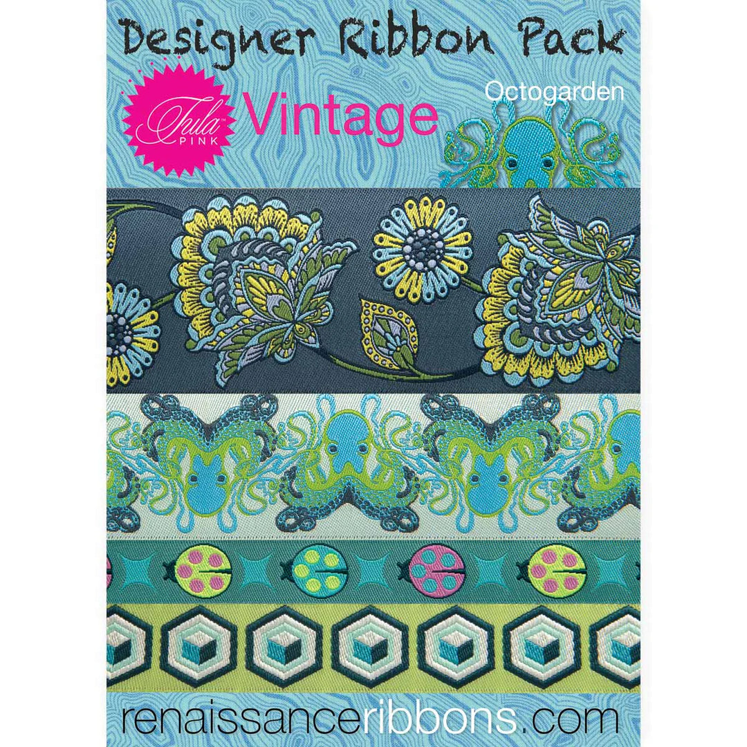 Renaissance Ribbons - Tula Pink Vintage Club Octogarden - Designer Ribbon Pack - DP-TPVINOCTO