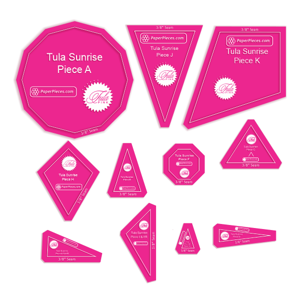 Monkey Wrench - Tula Sunrise EPP - 3/8" Seam Acrylic Templates - TULASUNRISE_038