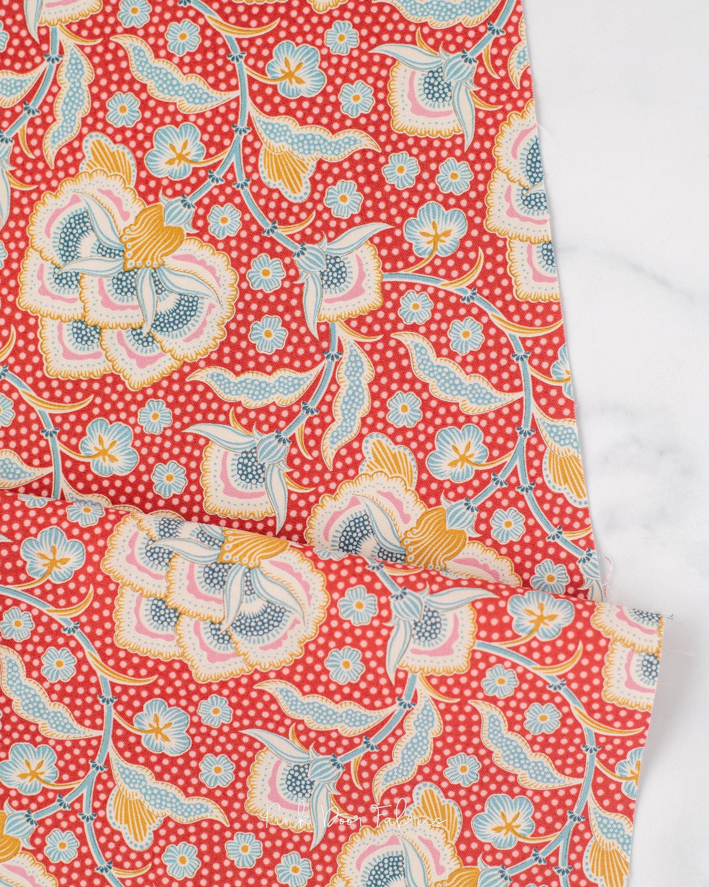 Cotton quilting fabric pattern called 'Eden Rust'. Part of the 'Hometown' fabric collection. Designed by Tilda Fabrics for fabric company Tilda Fabrics. SKU: 100461. 44-45 inch width.