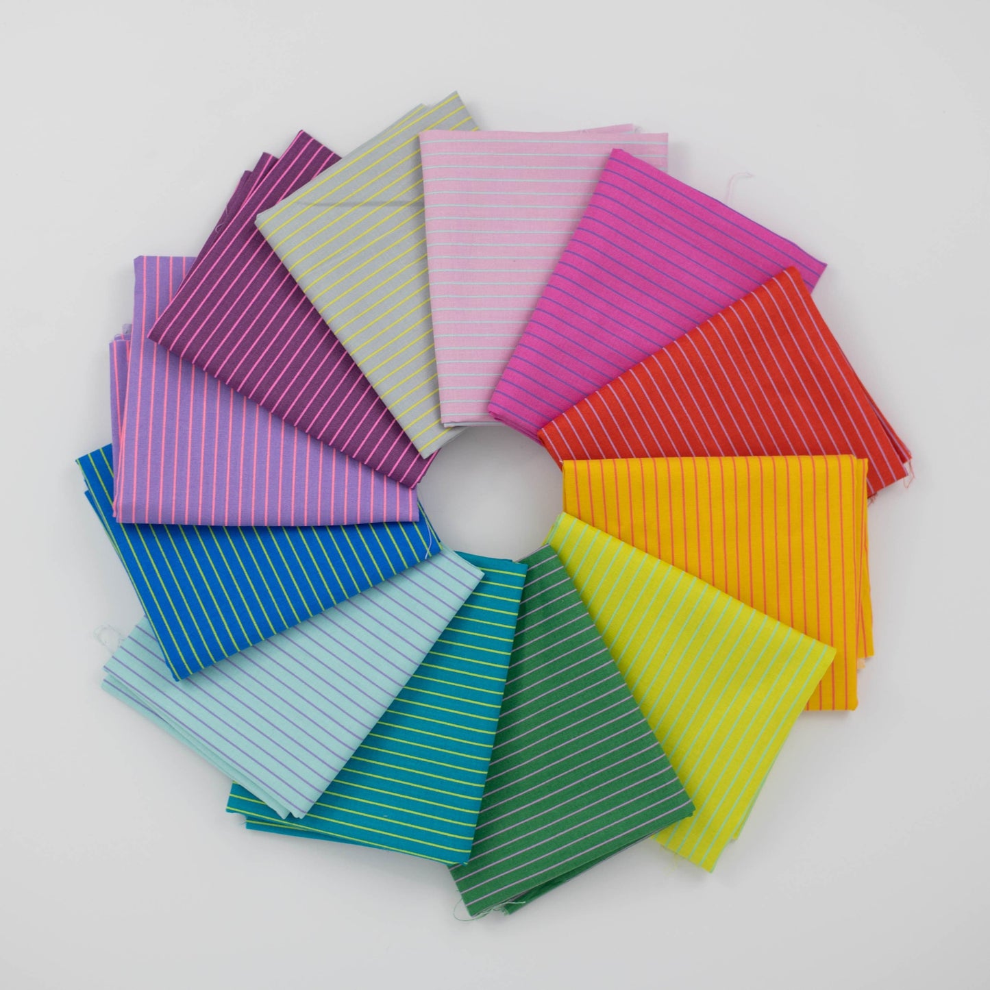 Tula Pink True Colors 2022 - Tiny Stripes Half Yard Bundle of 12 pcs. - Tula Pink for Free Spirit - PWTP186.HY