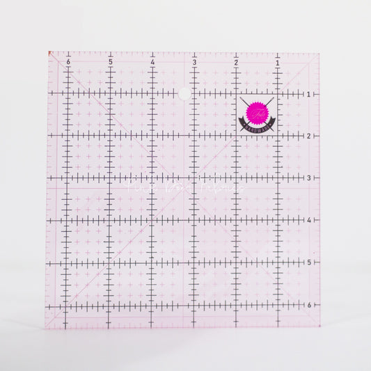 Tula Pink clear grip ruler, a Tula Pink hardware quilting notion, size 6.5" x 6.5", SKU: TPSQ6