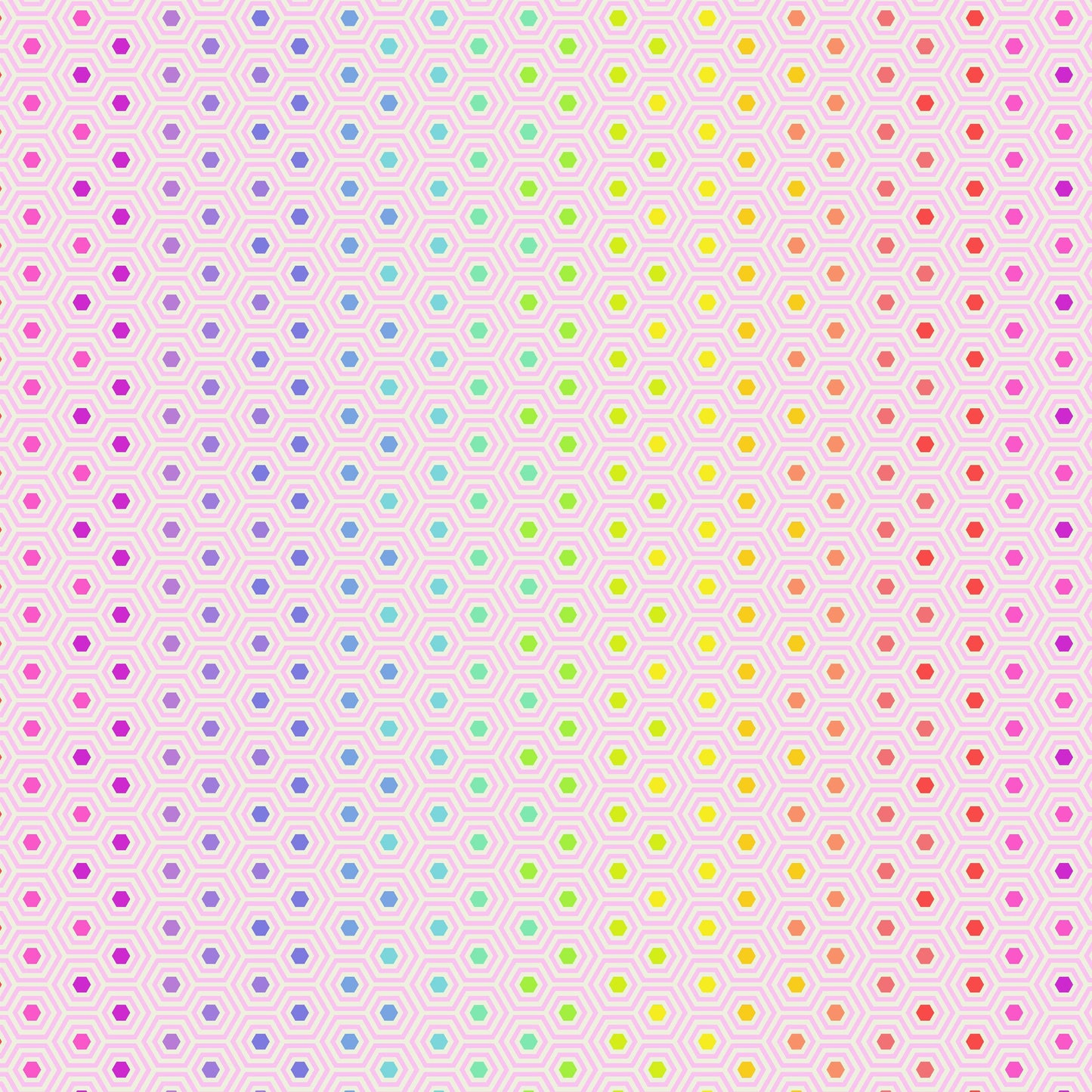 Cotton quilting fabric pattern called 'Hexy in Shell'. Part of the 'True Colors' fabric collection. Designed by Tula Pink for fabric company Free Spirit Fabrics. SKU: PWTP151.SHELL. 44-45 inch width.