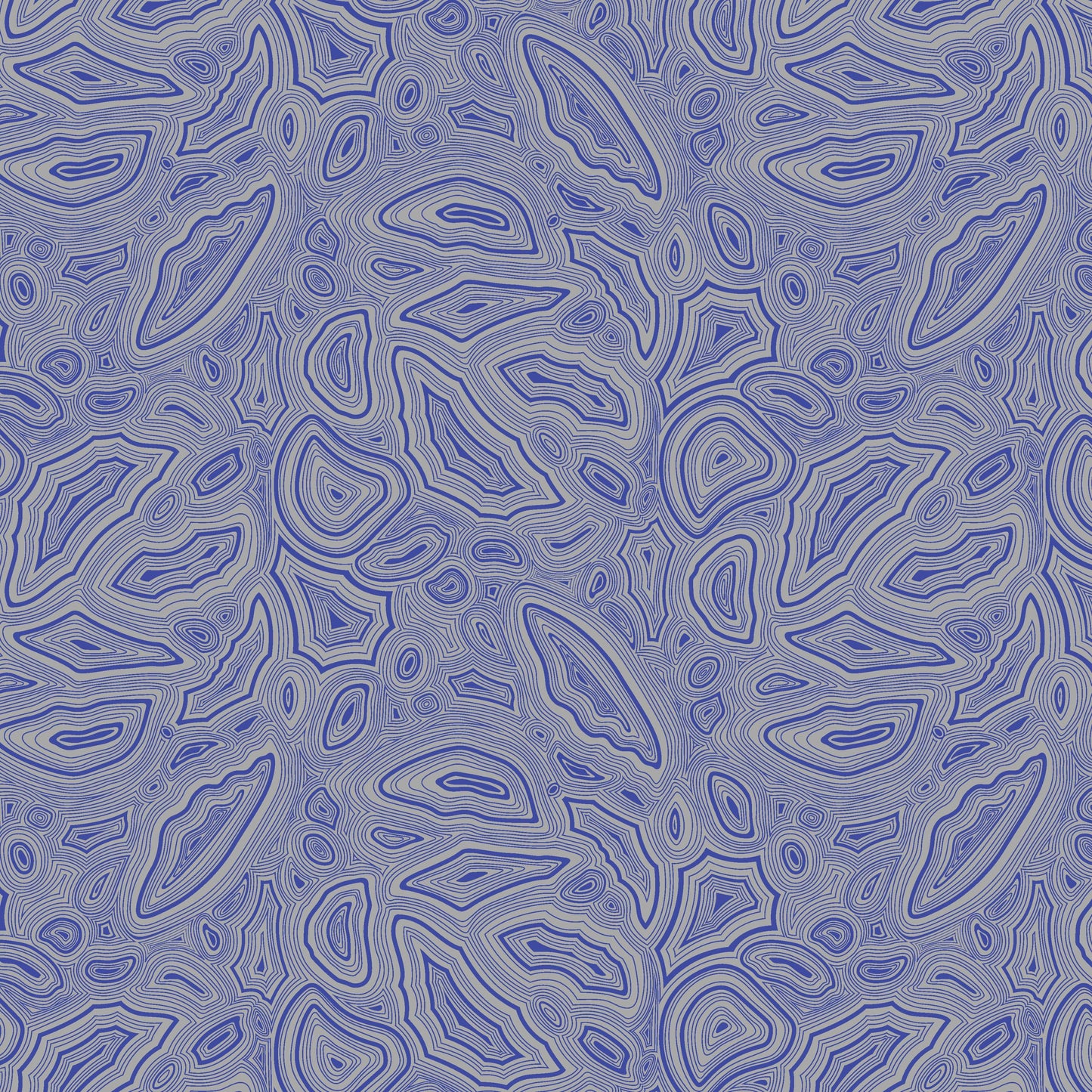 Cotton quilting fabric pattern called 'Mineral in Sapphire'. Part of the 'True Colors' fabric collection. Designed by Tula Pink for fabric company Free Spirit Fabrics. SKU: PWTP148.SAPPHIRE. 44-45 inch width.