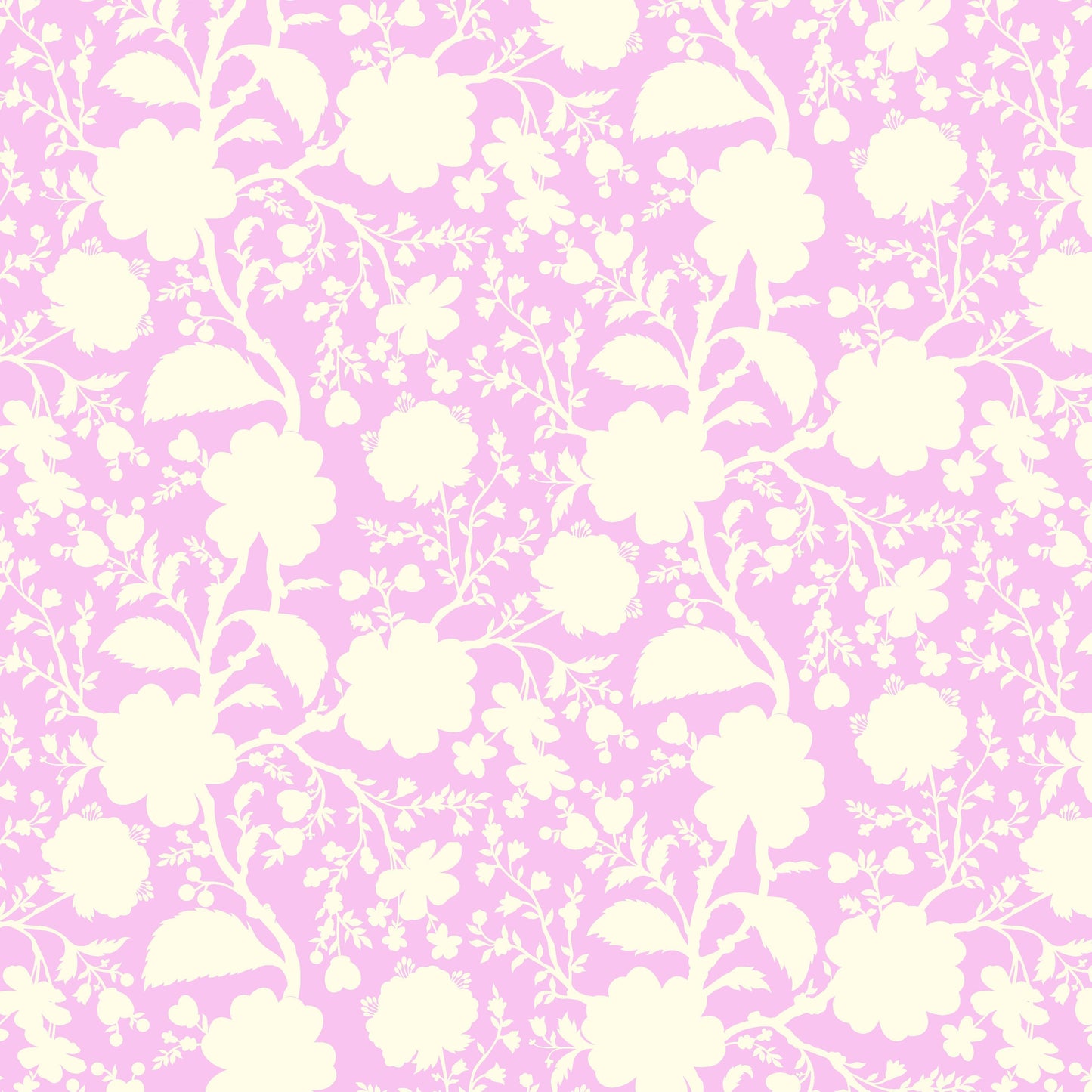 Cotton quilting fabric pattern called 'Wildflower in Peony'. Part of the 'True Colors' fabric collection. Designed by Tula Pink for fabric company Free Spirit Fabrics. SKU: PWTP149.PEONY. 44-45 inch width.
