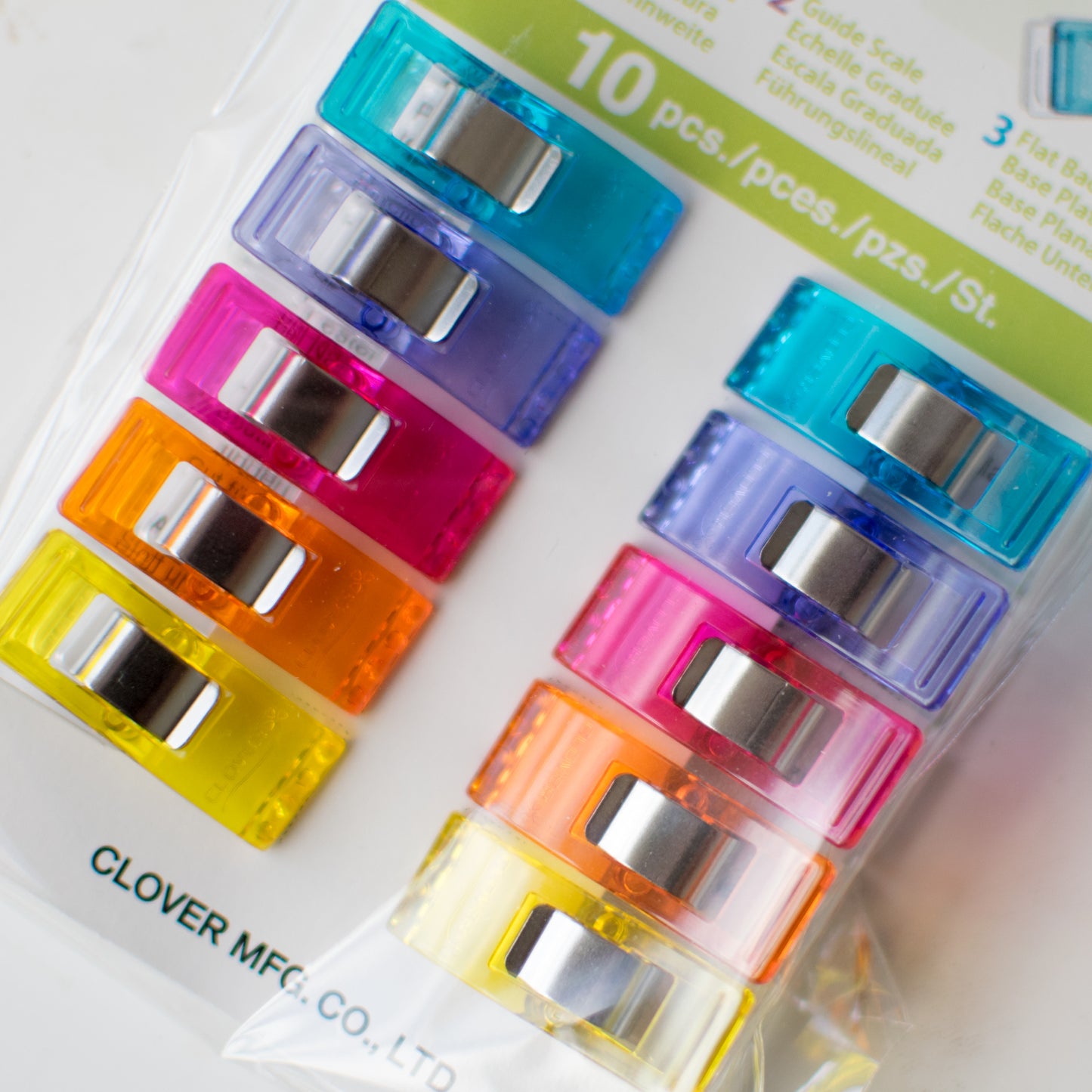 Clover - Wonder Clips in 5 Assorted Colors - 10 pieces - 3185CV