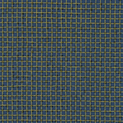 Cotton quilting fabric pattern called 'Grid in Chalkboard'. Part of the 'Collection CF' fabric collection. Designed by Carolyn Friedlander for fabric company Robert Kaufman. SKU: AFR-20590-453. 44-45 inch width.