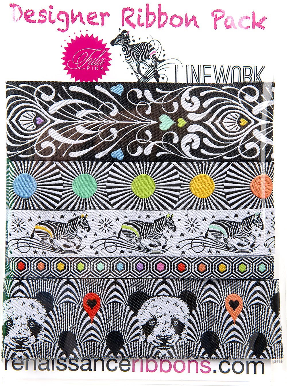 Renaissance Ribbons - Tula Pink Linework - Designer Ribbon Pack - DP-92Linework