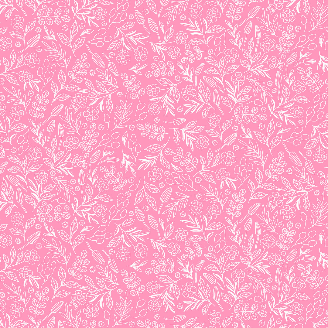 Garden & Globe - Floral Toss in Light Pink - Erin McManness for Cotton + Steel - EM203-LP1 - Half Yard
