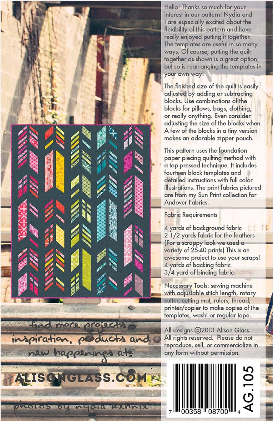 Feathers - Quilt Pattern - Alison Glass and Nydia Kehnle - Paper Pattern
