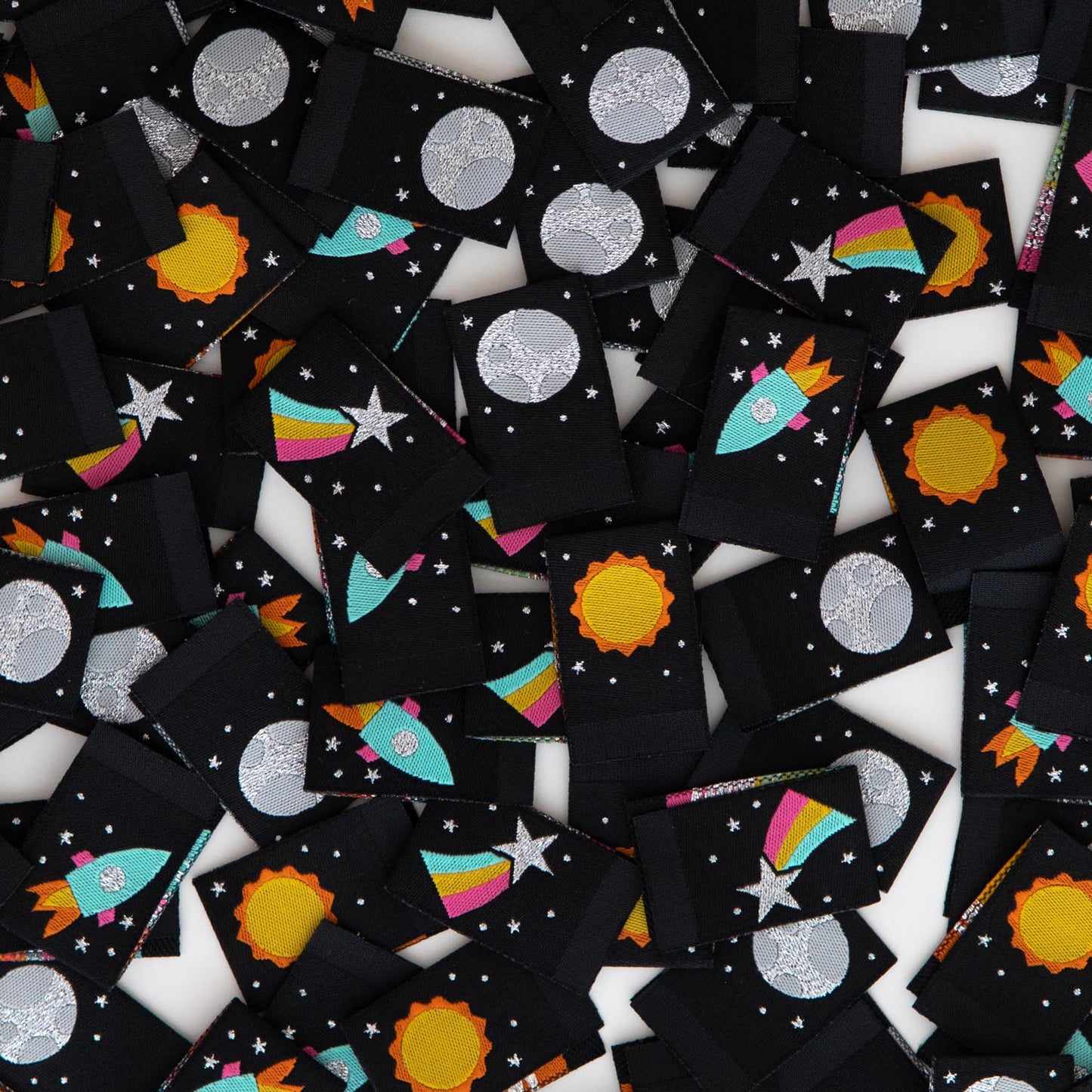 Sarah Hearts - Space Multipack - Sewing Woven Clothing Label Tags - LP137