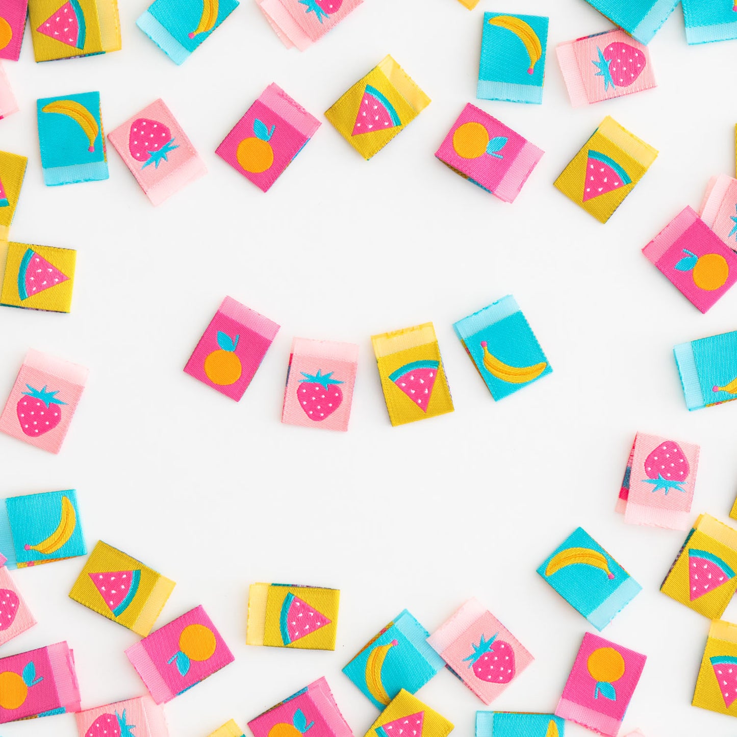 Sarah Hearts - Summer Fruits - Sewing Woven Clothing Label Tags - SH834250