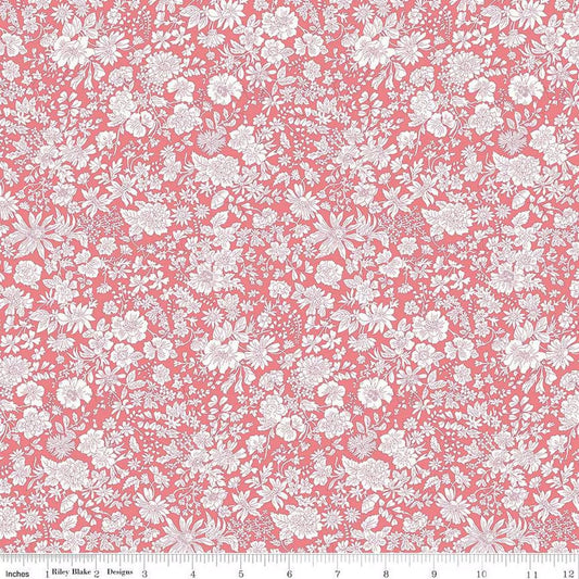 A closeup shot of the quilting fabric pattern called Watermelon, part of Liberty Fabric's Emily Belle fabric collection by Riley Blake. SKU is 01666407A.