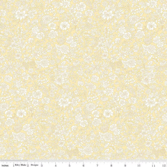 A closeup shot of the quilting fabric pattern called Magnolia, part of Liberty Fabric's Emily Belle fabric collection by Riley Blake. SKU is 01666421A.