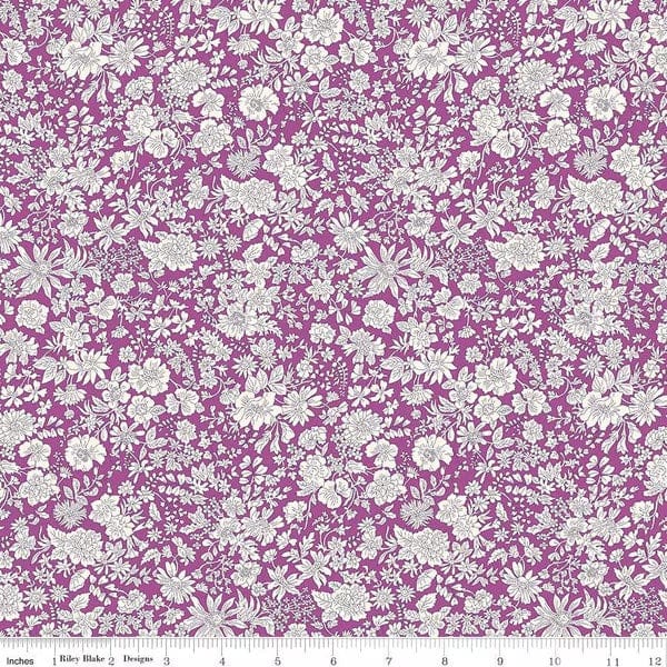 A closeup shot of the quilting fabric pattern called Crocus, part of Liberty Fabric's Emily Belle fabric collection by Riley Blake. SKU is 01666436A.