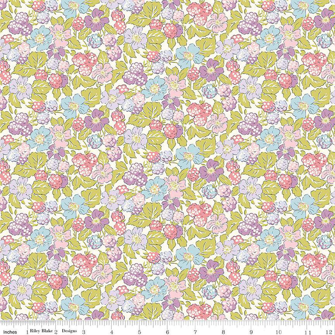 PREORDER - Postcard from the Highlands - Raspberry Forage A - Liberty Fabrics - 01667359A - Half Yard