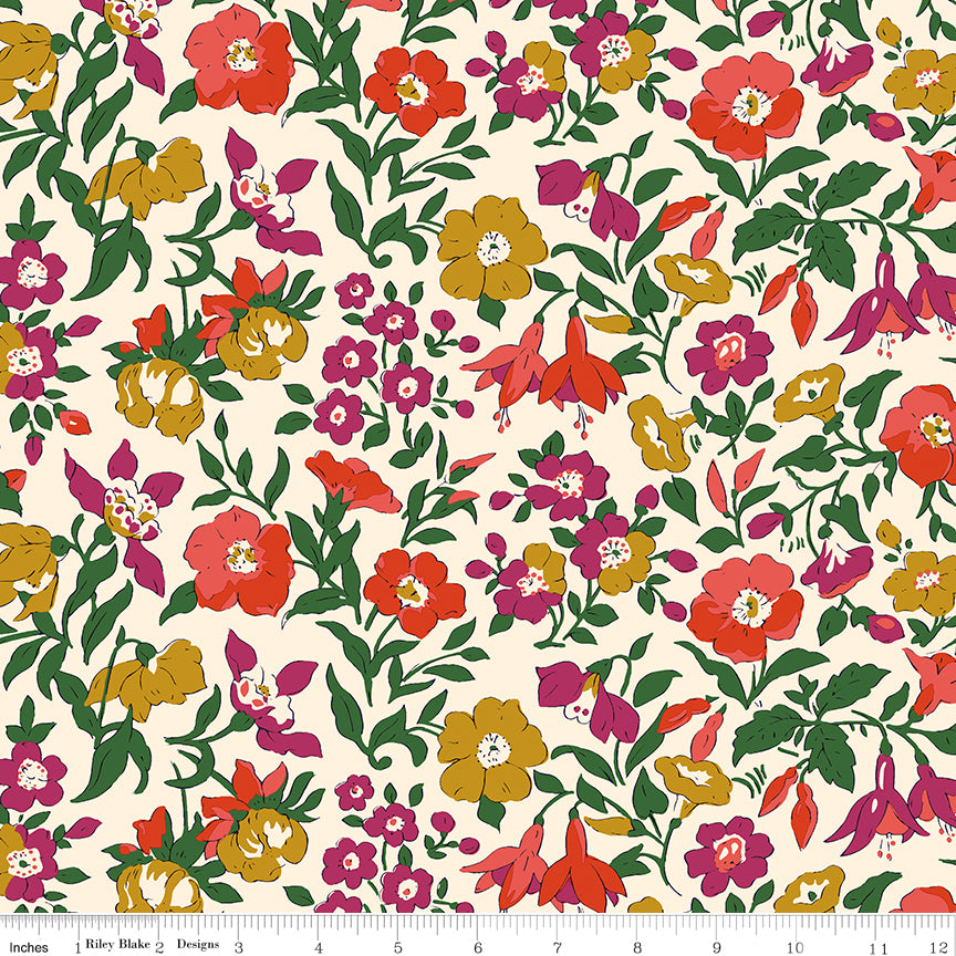 PREORDER - 107" Liberty Wide-Width Collection 3 - Mamie Field A - Liberty Fabrics - 0166W68205A - Half Yard