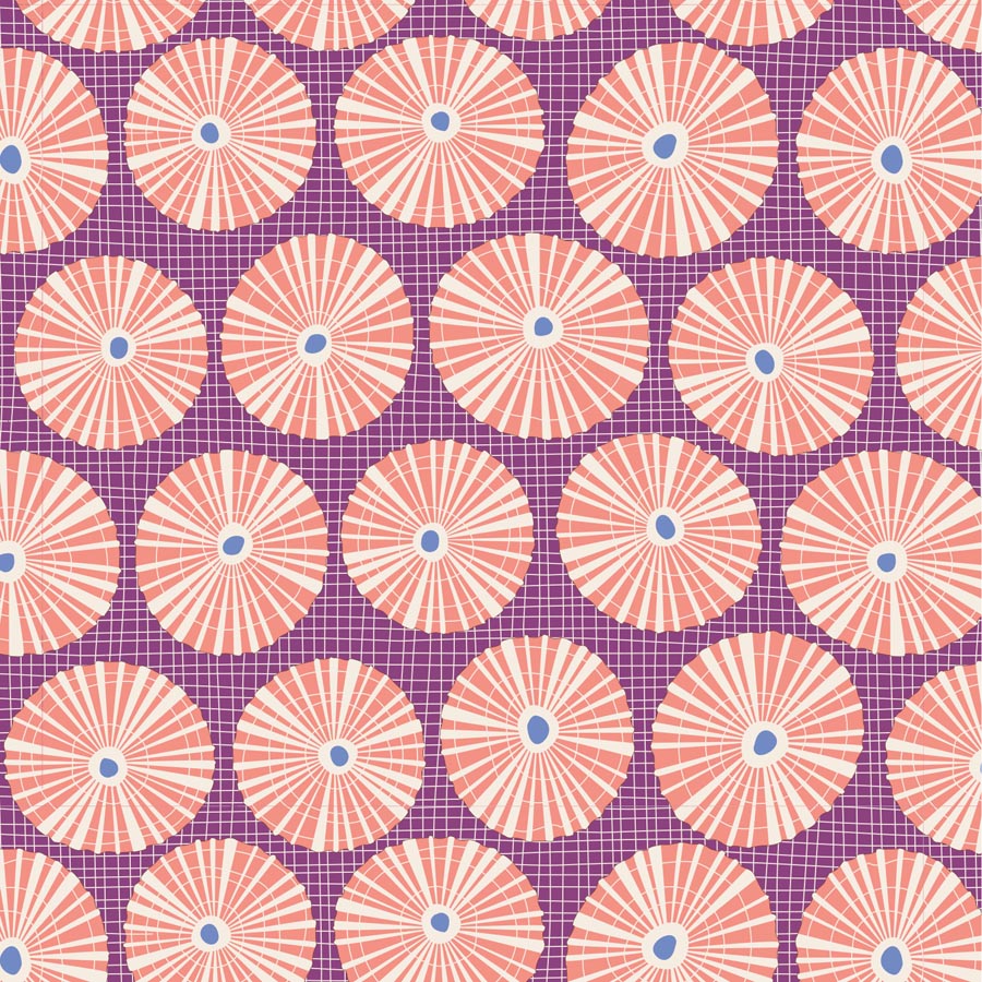 Cotton Beach - Limpet Shell in Lilac - 100323 - Half Yard
