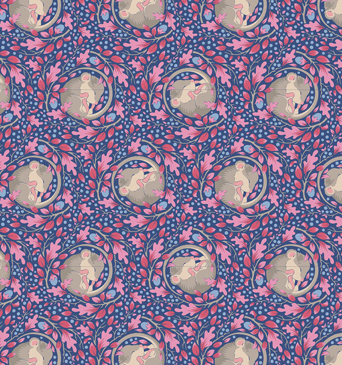 PREORDER - Hibernation - Slumber Mouse in Denim - 100521 - Half Yard